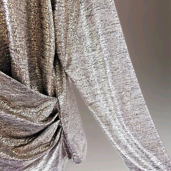 Soft Surroundings Stella Silver Metallic Wrap Top Women's Size XL NEW NWOT - Picture 7 of 10